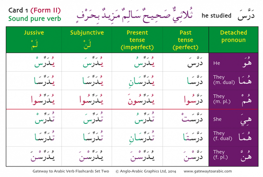 Gateway To Arabic Verb Conjugation Flashcards Set 2 – Gatewaytoarabic